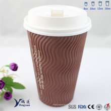 Einweg-Dreifach-Walled Isolierte Hot-Coffee-Papier-Cups für Cafe